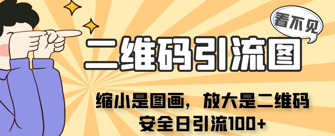 看不见二维码的引流图，缩小是图画，放大是二维码，安全日引流100+-大磊资源网
