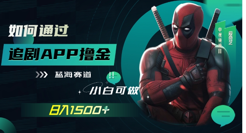 如何通过追剧APP撸金，日入1500+-大磊资源网