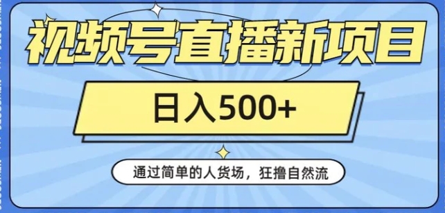 视频号直播新项目，通过简单的人货场，狂撸自然流，日入500+【260G资料】-大磊资源网
