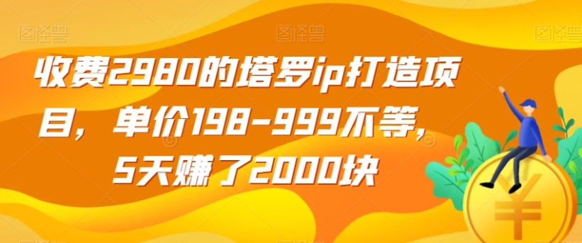 收费2980的塔罗ip打造项目，单价198-999不等，5天赚了2000块【揭秘】-大磊资源网