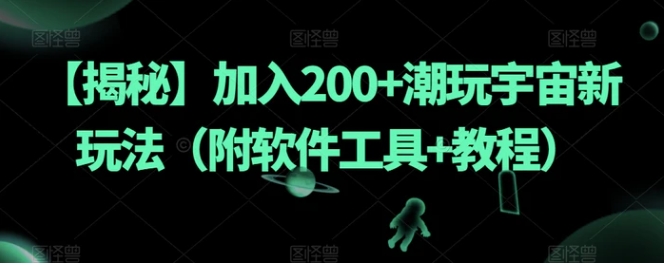 【揭秘】加入200+潮玩宇宙新玩法-大磊资源网