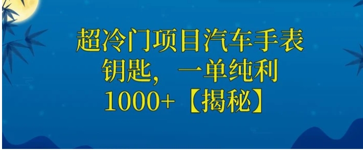 超冷门项目汽车手表钥匙，一单纯利1000+-大磊资源网