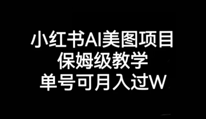 小红书AI美图项目，保姆级教学，单号即可月入过万-大磊资源网