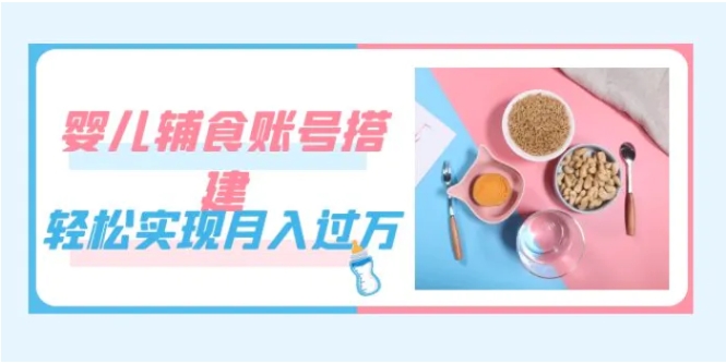 紧跟时代发展，婴儿辅食账号搭建，轻松实现月入过万-大磊资源网
