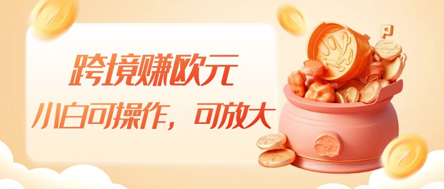 跨境赚欧元，一个窗口一天5-10+，小白可操作，可无脑放大-大磊资源网