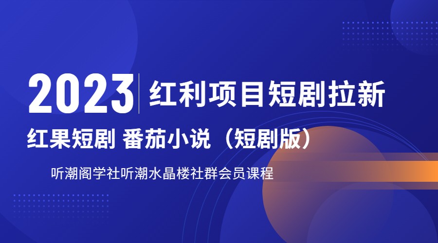 2023红利项目短剧拉新，月入过万红果短剧番茄小说CPA拉新项目教程-大磊资源网
