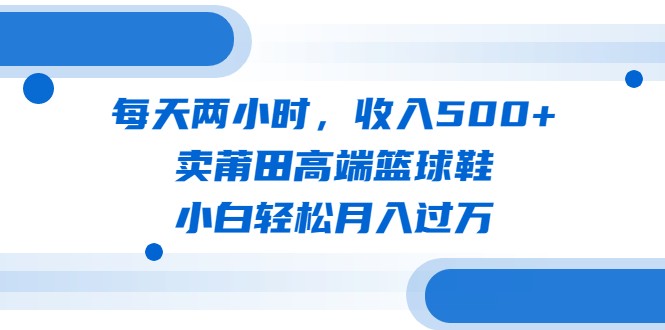 每天两小时，收入500+，卖莆田高端篮球鞋，小白轻松月入过万-大磊资源网