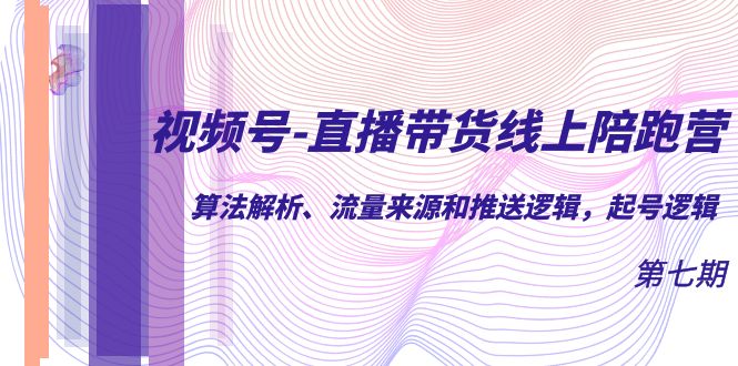 视频号-直播带货线上陪跑营第7期：算法解析、流量来源和推送逻辑，起号逻辑-大磊资源网