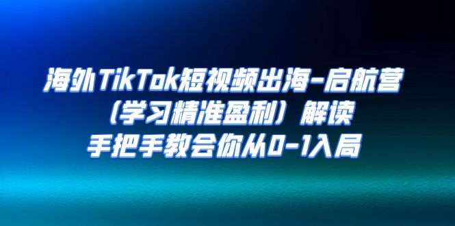 海外TikTok短视频出海-启航营解读，手把手教会你从0-1入局-大磊资源网