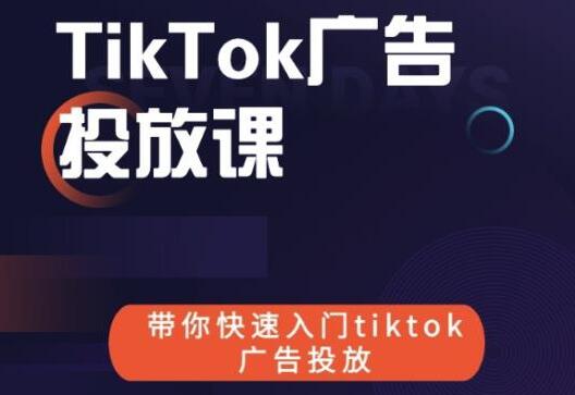 《跨境B哥TIKTOK广告投放课》带你快速入门TIKTOK广告投放-大磊资源网