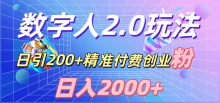 利用数字人软件，日引200+精准付费创业粉，日变现2000+【揭秘】-大磊资源网