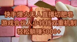 （9177期）快手爆火无人直播切肥皂，游戏合伙人小铃铛双重机制，轻松躺赚5000+-大磊资源网