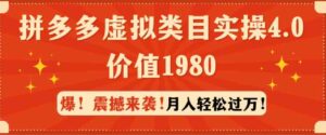 （9238期）拼多多虚拟类目实操4.0：月入轻松过万，价值1980-大磊资源网