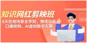 （9302期）知识网红剪映班，6大应用场景全学到，情境动画，囗播视频，AI虚拟数字人-大磊资源网