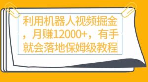 （9346期）利用机器人视频掘金月赚12000+，有手就会落地保姆级教程-大磊资源网