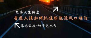 （9499期）想要人生翻盘，普通人如何抓住新能源风口赚钱，落地实战案例课-34节无水印-大磊资源网