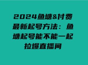（9507期）2024鱼塘&付费最新起号方法：鱼塘起号能不能一起拉爆直播间-大磊资源网