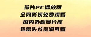 荐片PC播放器，全网影视免费观看国内外超多片库！迅雷失效资源可看。-大磊资源网