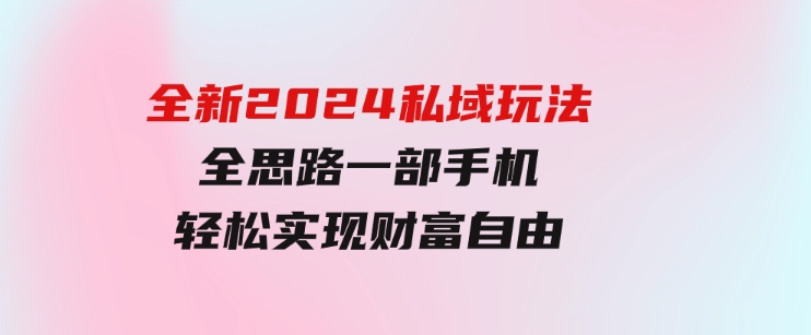 全新2024私域玩法全思路一部手机轻松实现财富自由-大磊资源网