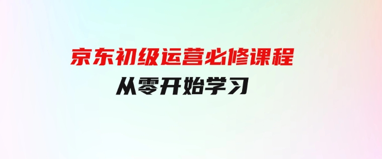 京东初级运营必修课程，从零开始学习-大磊资源网