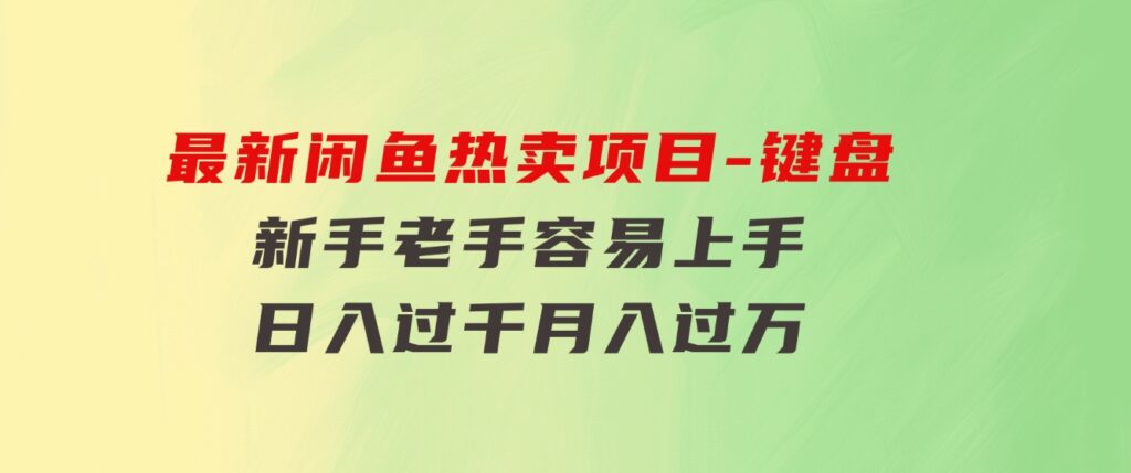 最新闲鱼热卖项目-键盘，新手老手容易上手，日入过千，月入过万-大磊资源网
