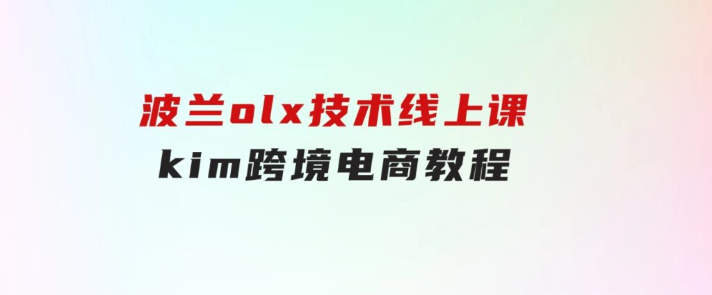 波兰olx技术线上课，kim跨境电商教程-大磊资源网