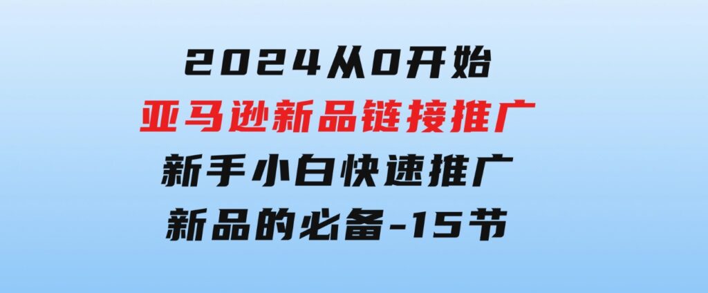 2024从0开始亚马逊新品链接推广，新手小白快速推广新品的必备-15节-大磊资源网