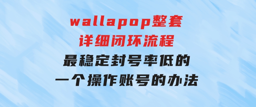wallapop整套详细闭环流程：最稳定封号率低的一个操作账号的办法-大磊资源网