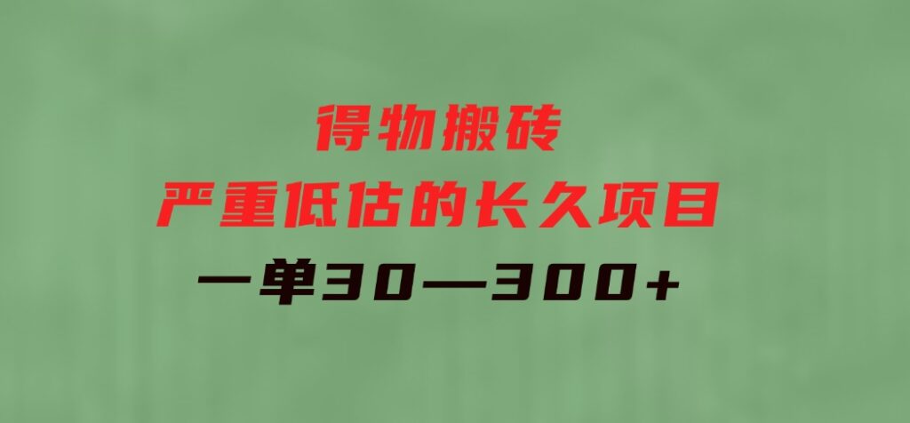 得物搬砖一个被严重低估的长久项目一单30—300+实操已落地-大磊资源网