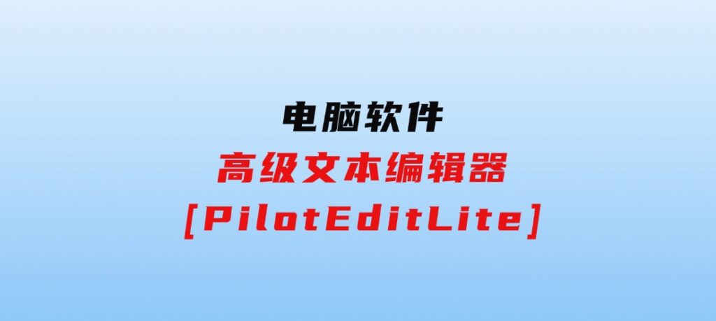 高级文本编辑器[PilotEditLite]-大磊资源网