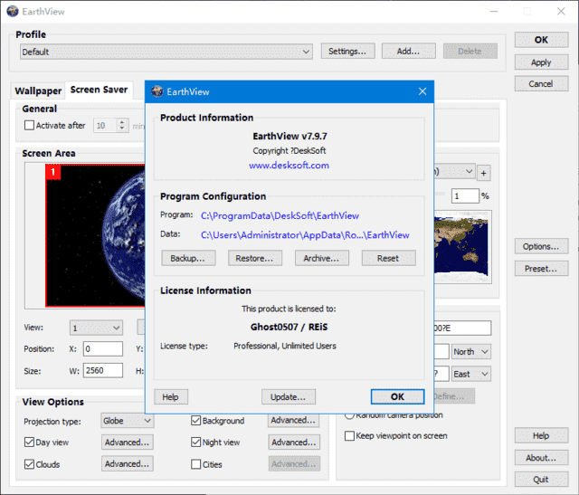 EarthView(提供卫星地球照片作为壁纸)v7.10.0便携版-大磊资源网