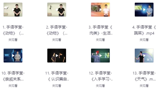 手语自学视频教程-大磊资源网