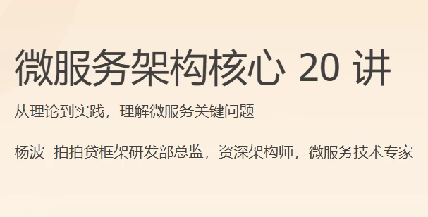 微服务架构核心20讲-大磊资源网