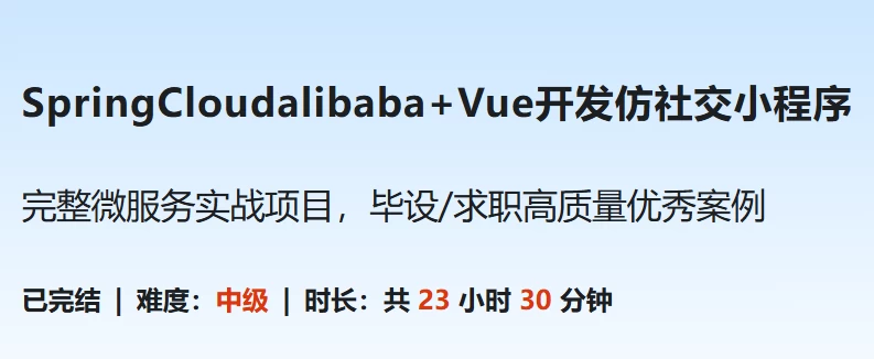 SpringCloudalibaba+Vue开发仿社交小程序–带源码课件-大磊资源网
