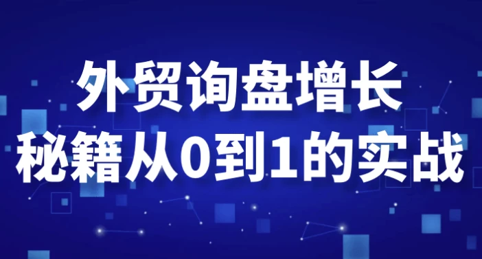 外贸询盘增长秘籍从0到1的实战-大磊资源网