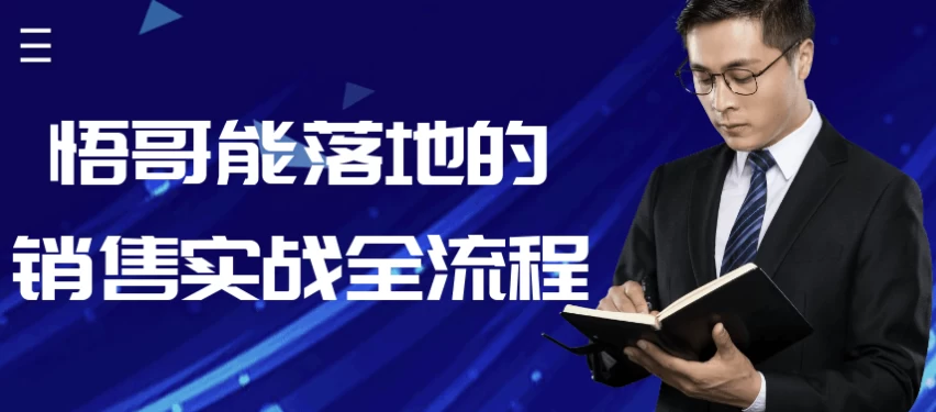 悟哥能落地的销售实战全流程-大磊资源网