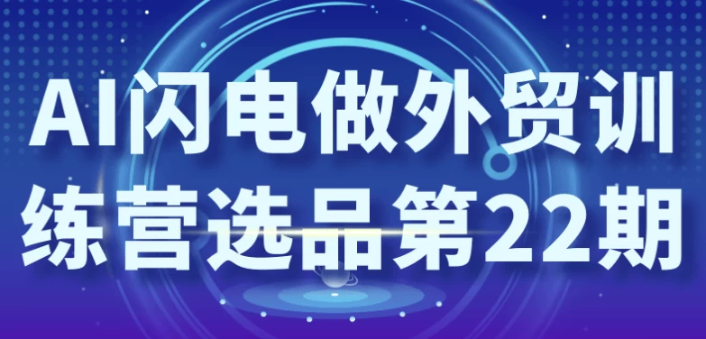 AI闪电做外贸训练营选品第22期-大磊资源网