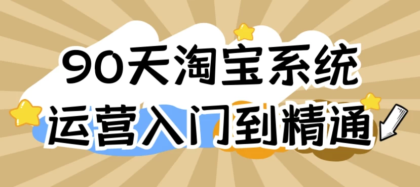 90天淘宝系统运营入门到精通-大磊资源网