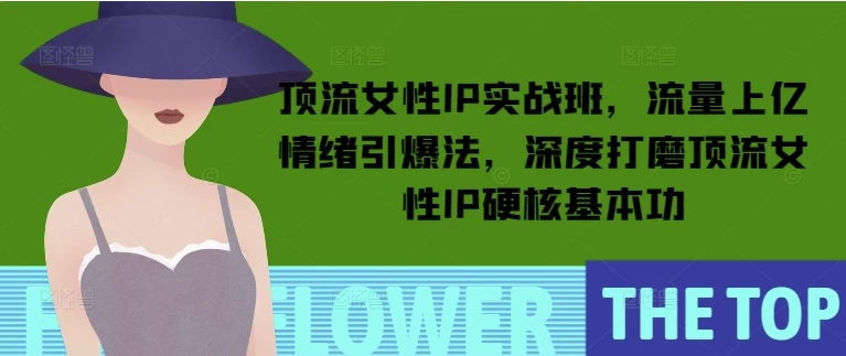 顶流女性IP实战班，流量上亿情绪引爆法，深度打磨顶流女性IP硬核基本功-大磊资源网