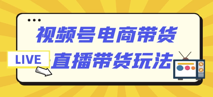视频号电商带货+直播带货玩法-大磊资源网
