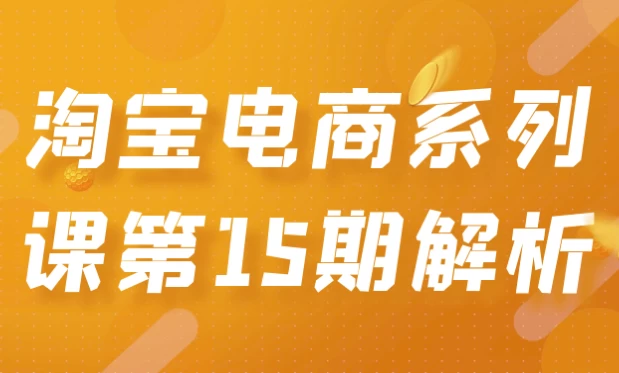 淘宝电商系列课第15期解析-大磊资源网