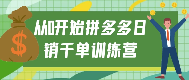 从0开始拼多多日销千单训练营-大磊资源网