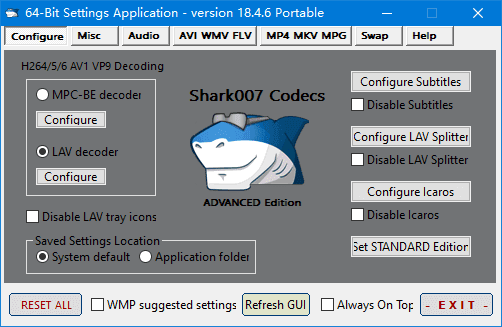 Shark007Codecs(多媒体编解码器套件)v20.0.4便携版-大磊资源网